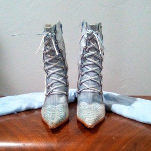 El Dante's Snakeskin and Jean Boots Size 7